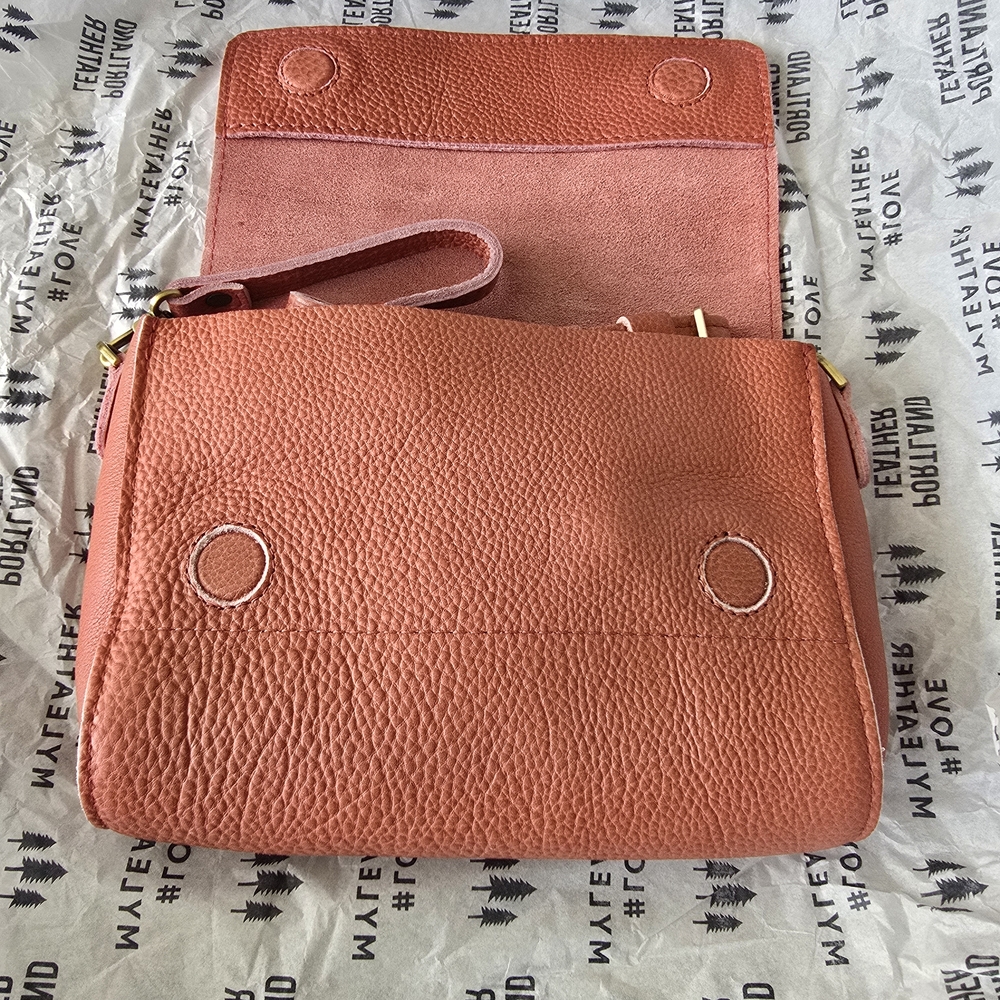 Portland Leather Coral Crossbody Bag - Picture 2 of 3